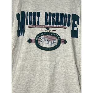 Vintage 90's Mount Rushmore Large T Shirt Single Stitch Gray Usa Made Cotton